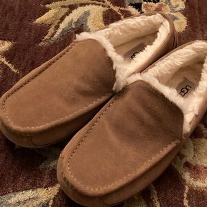UGG Men's Tan Slip-On Loafers with Cream Lining